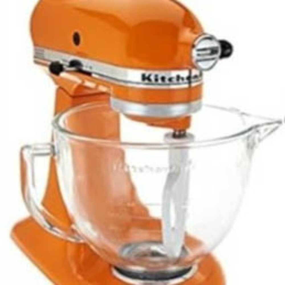Artisan KitchenAid 5-qt 325W Tilt Head Stand Mixer with glass Bowl Tangerine